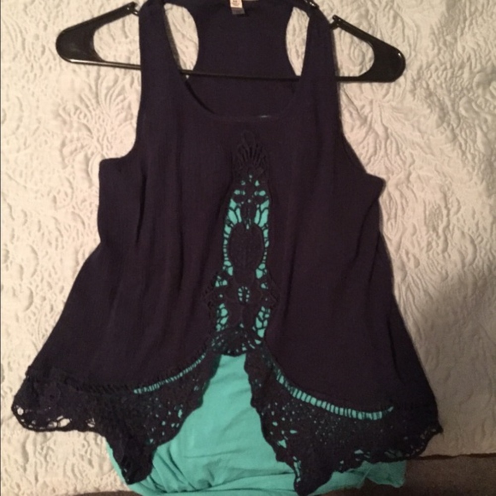 Ya Los Angeles lace detail crop top